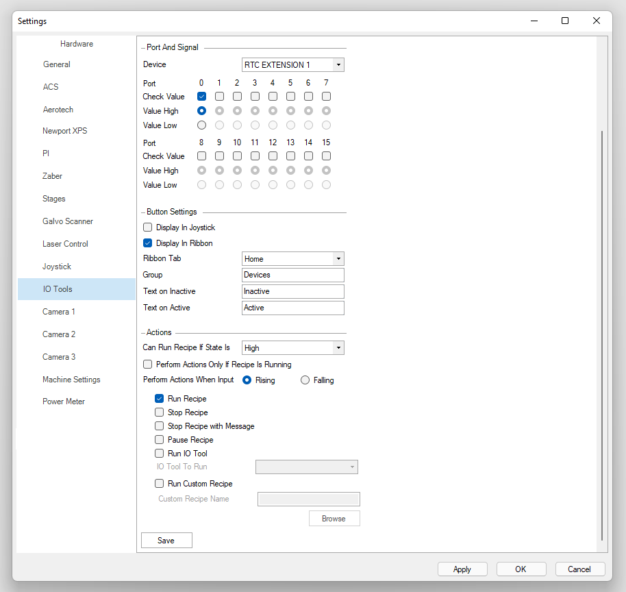 DMCレーザ加工ソフトウェアによるI/O制御