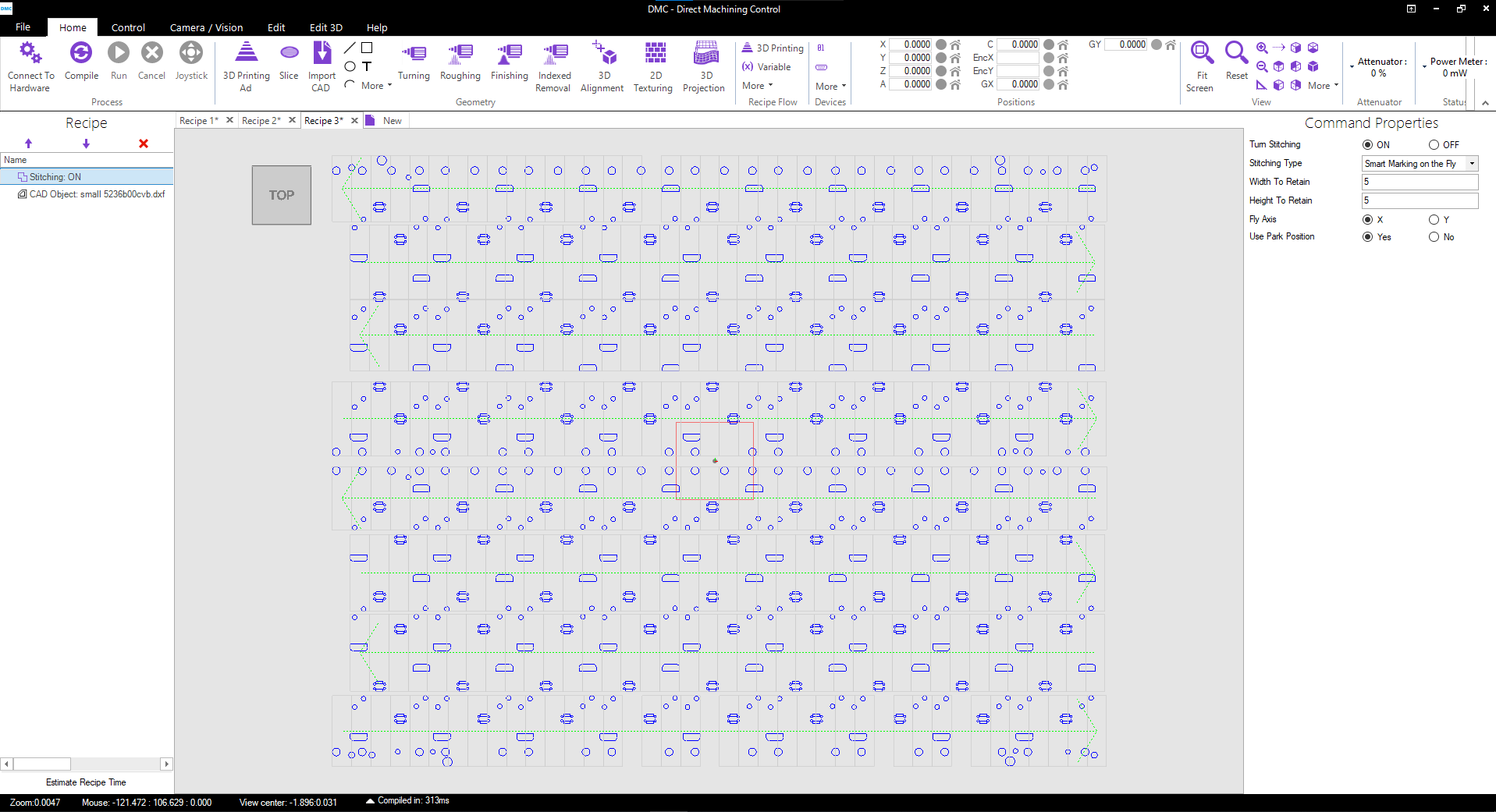 DMCレーザ加工ソフトウェア 無限フィールド