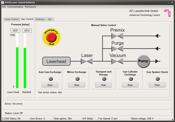エキシマレーザ UI画面2