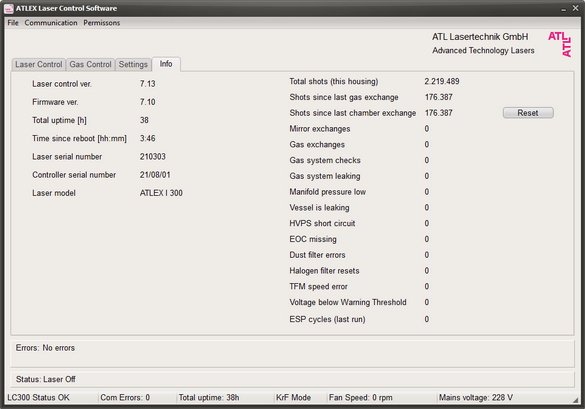 エキシマレーザ UI画面4