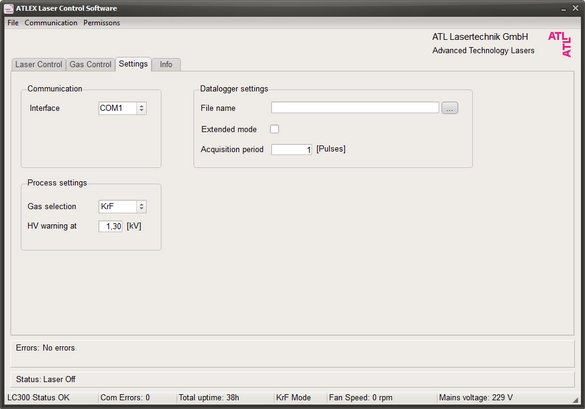 エキシマレーザ UI画面3